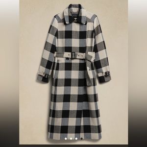 PLAID TRENCH COAT Banana Republic NWT